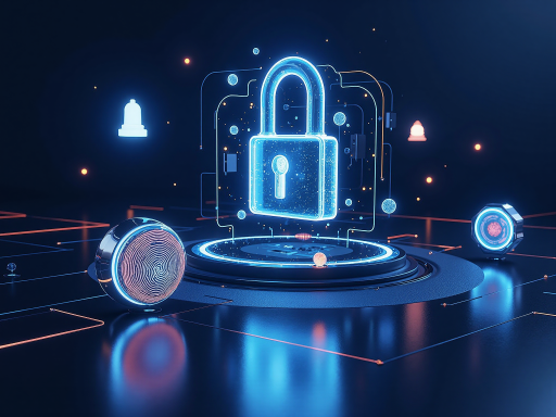 现代化安防科技概念图，高科技设备，智能监控系统，未来感场景